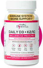 Healthy Bones Co. Vitamin D3 K2 2000 IU - 30 Vegetarian Capsules