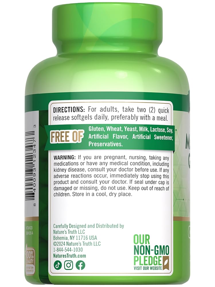 Nature's Truth Magnesium Glycinate 250mg - 60 Softgels - image 7
