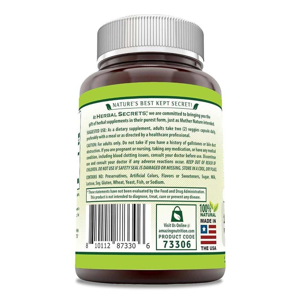 Herbal Secrets Turmeric Curcumin 1000 mg - 120 Vegetarian Capsules - image 3