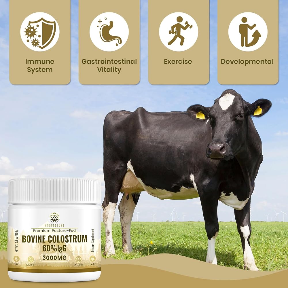 Kroppssund Bovine Colostrum Powder 3000 mg 65% IgG - 50 Servings - image 2