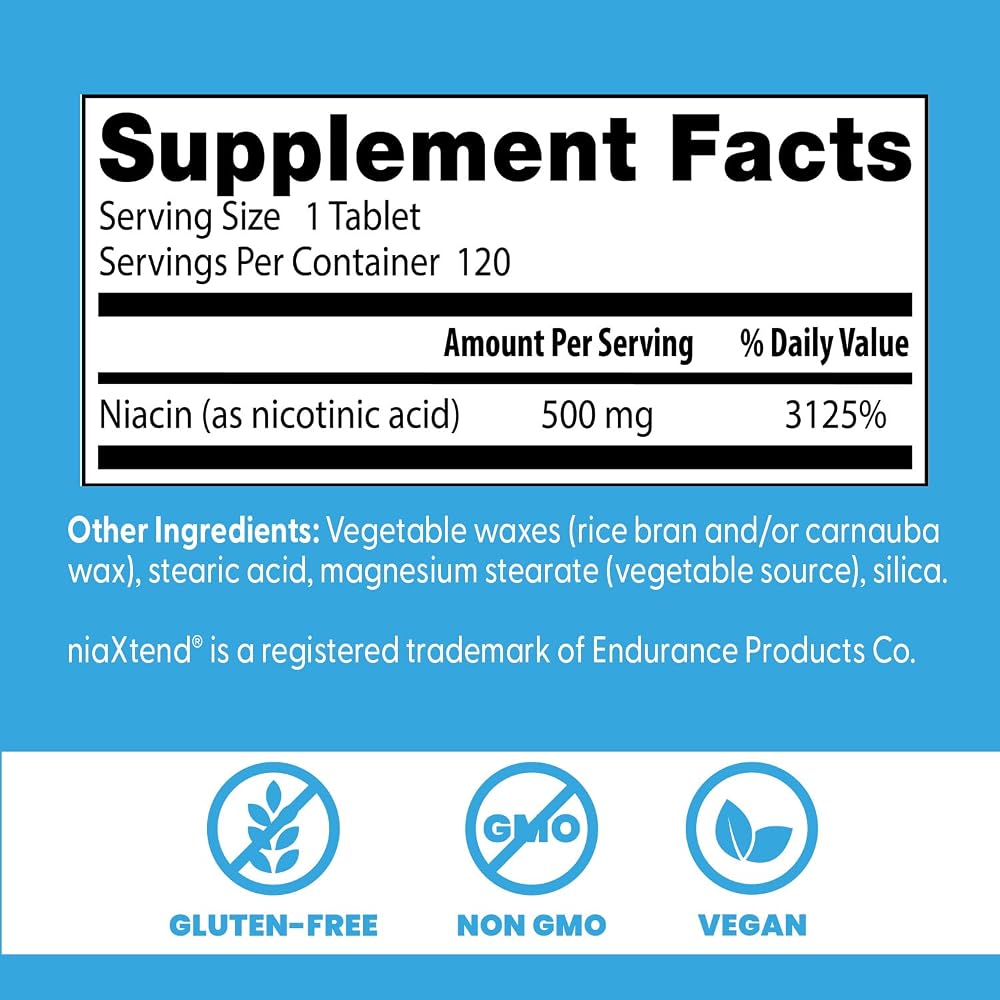 Doctor's Best Niacin 500 mg Extended Release - 120 Tablets - image 3