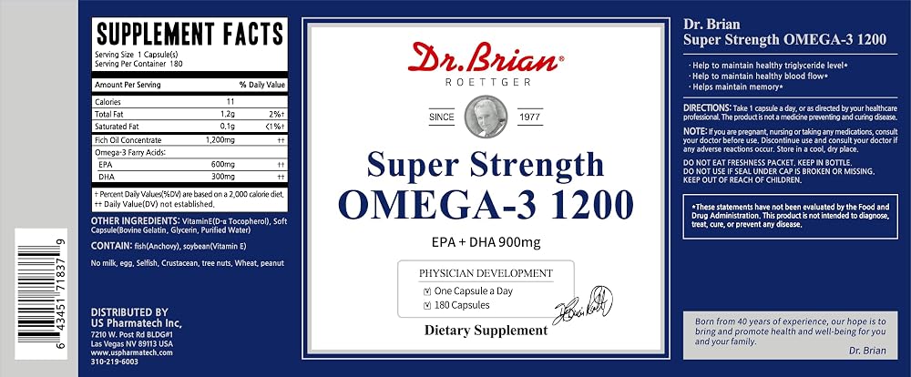 DR.BRIAN ROETTGER Omega-3 Fish Oil 2000mg