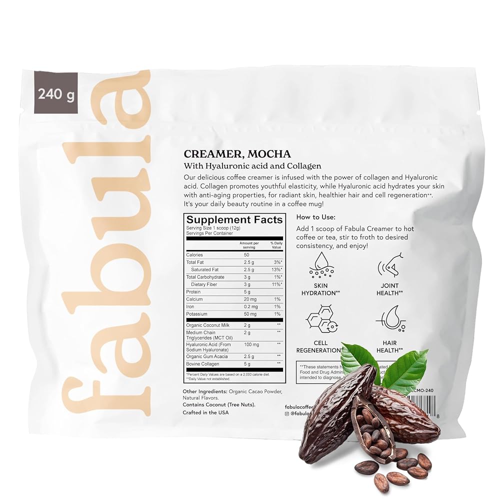 Fabula Collagen Creamer for Coffee with Hyaluronic Acid - 8.5 Oz - image 2