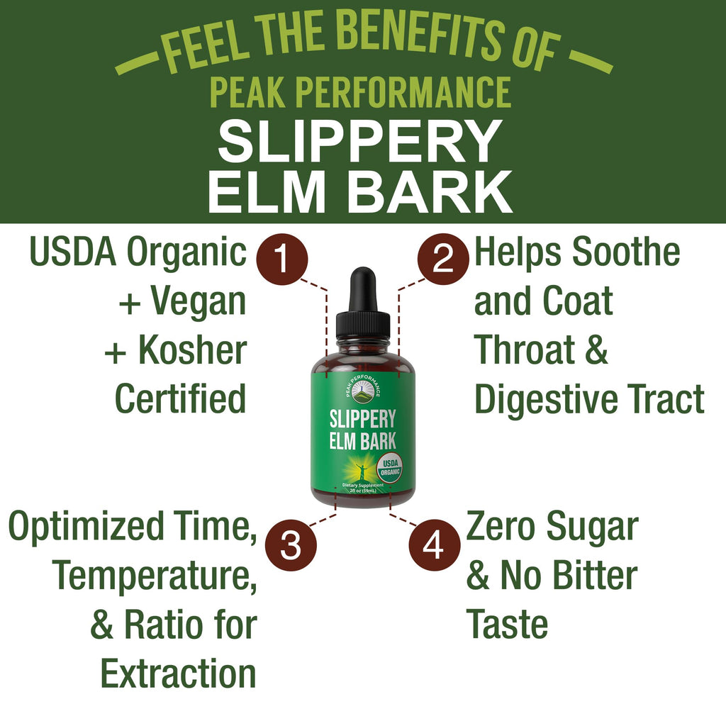 Peak Performance Slippery Elm Bark Liquid Drops Tincture - 2 Fl Oz - image 2