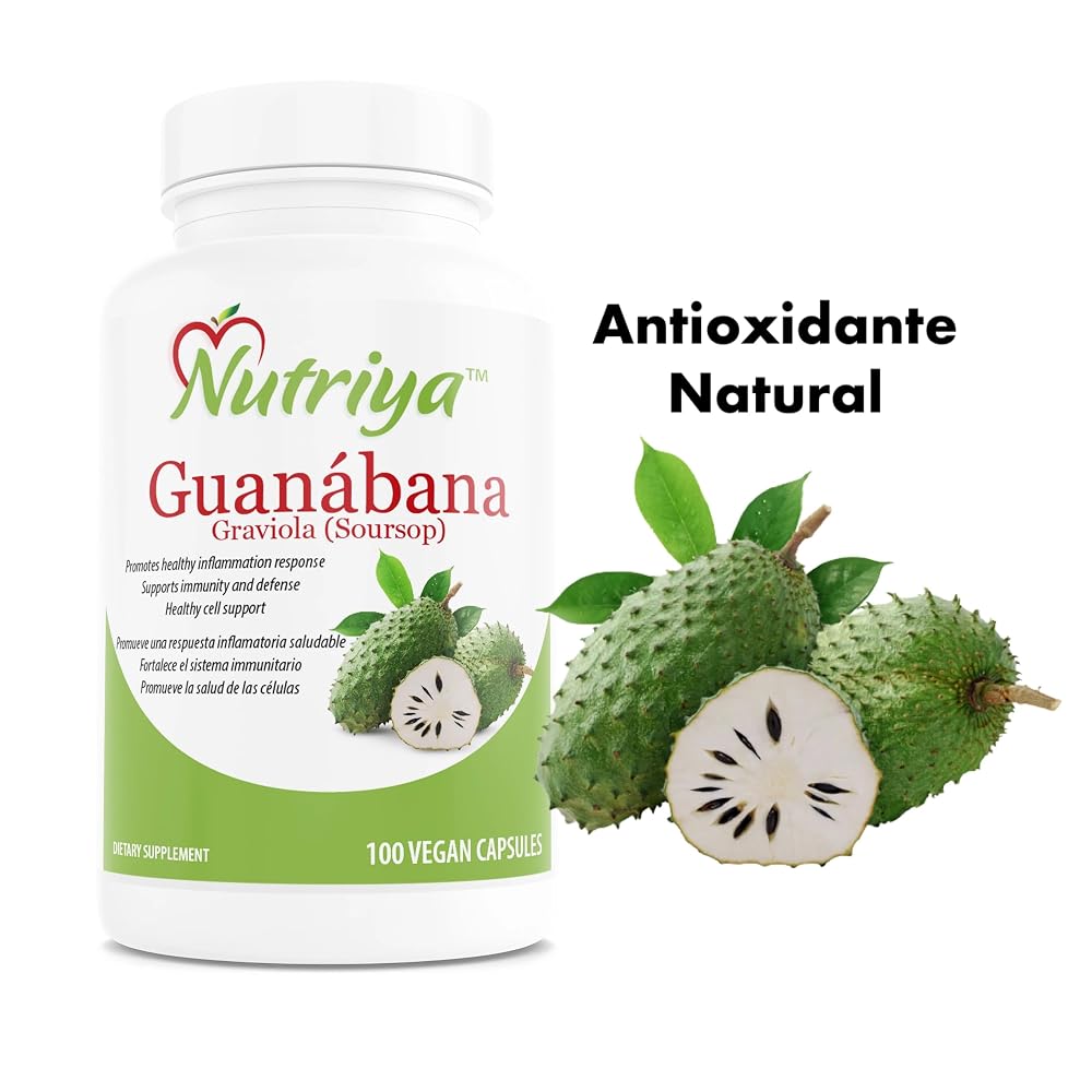 Nutriya Guanábana Graviola Soursop Antioxidant - 100 Vegetarian Capsules - image 6