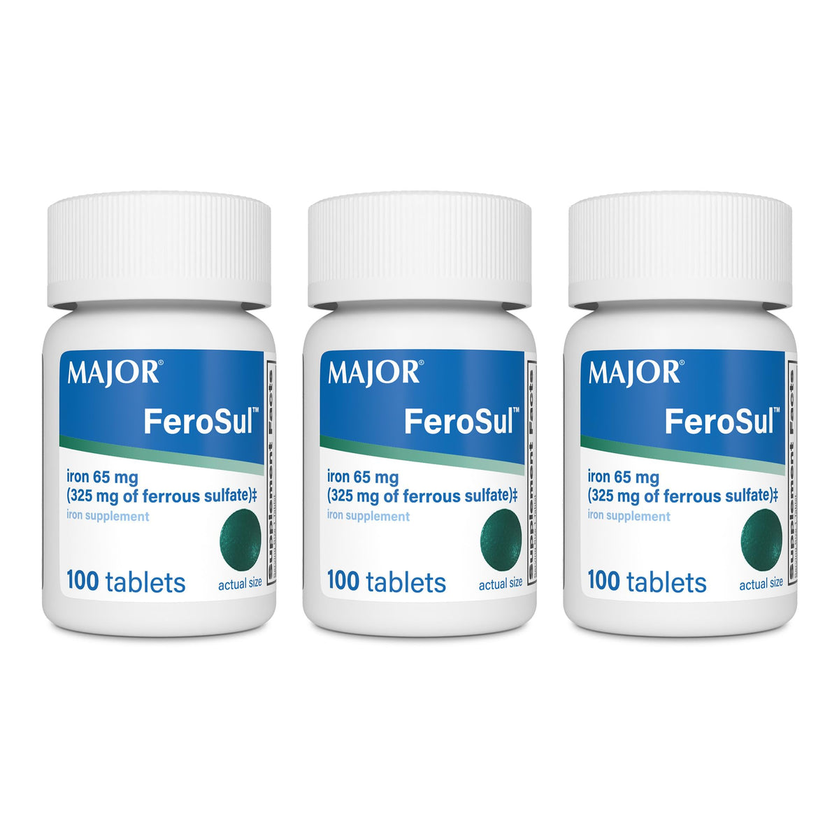 Major Ferosul - Ferrous Sulfate 325mg Tablets with 65mg of Elemental