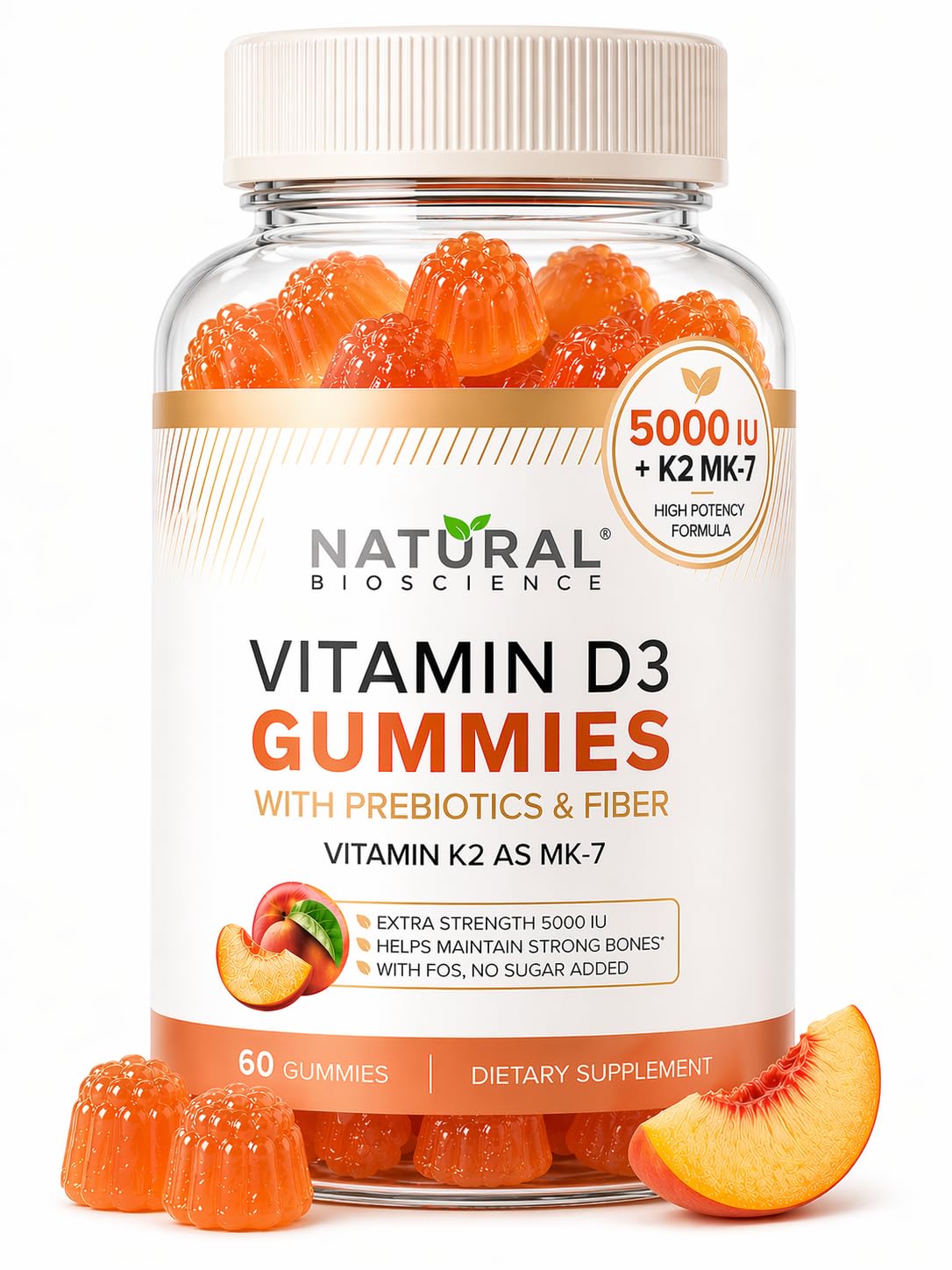 Natural BioScience Sugar Free Vitamin D3 Gummies - Family Size 120