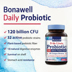 Bonawell Probiotics 120 Billion CFU 32 Strains - 30 Vegetarian Capsules - image 3