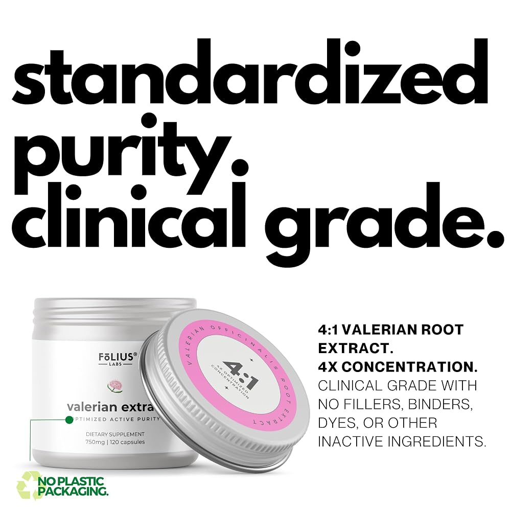 FOLIUS LABS Valerian Root 4:1 Extract Capsules 750mg