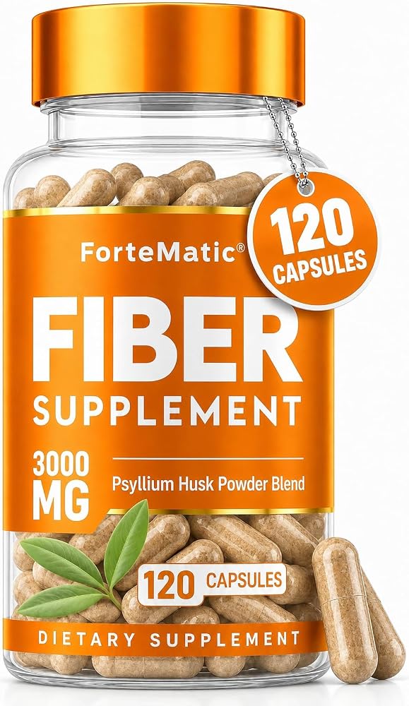 Fortematic Psyllium Husk Capsules 3000mg Digestive Health - 120 Capsules