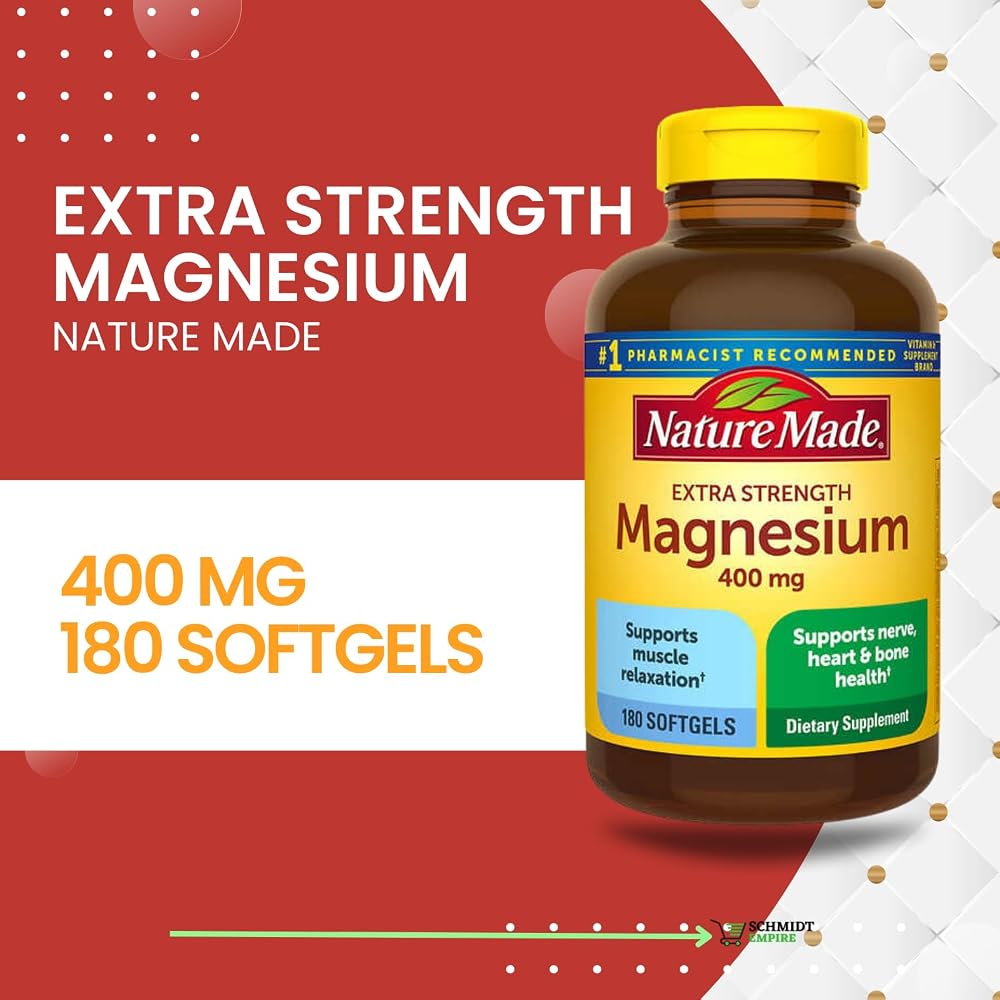 SCHMIDT EMPIRE Extra Strength Magnesium 400 mg - 180 Softgels - image 2