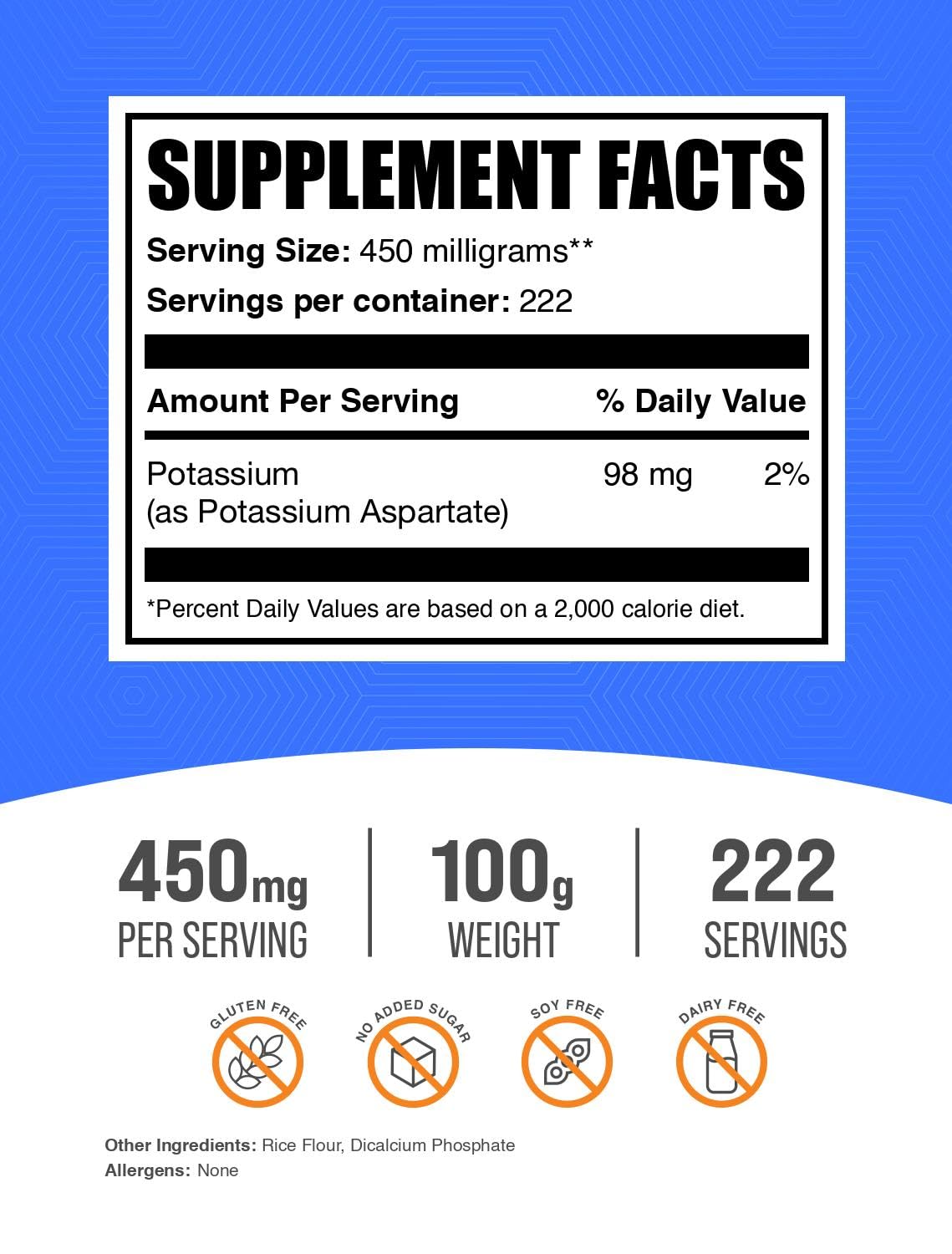 BulkSupplements.com Potassium Aspartate Powder