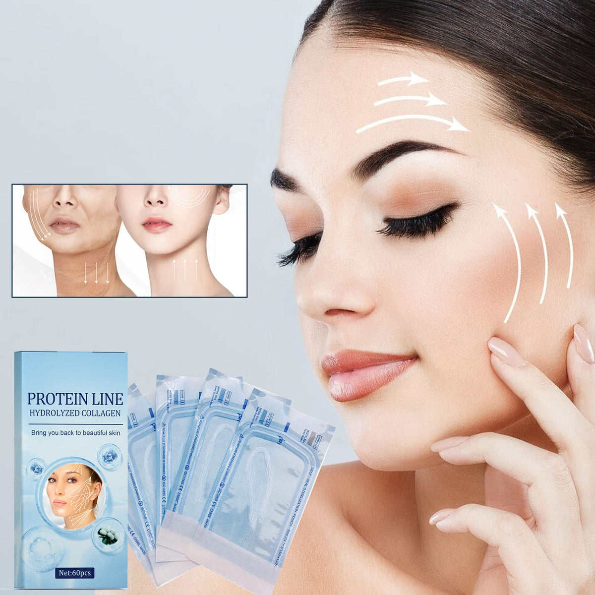 MQSHUHENMY Korean Soluble Protein Threads for Skincare - 60 Pieces - image 5