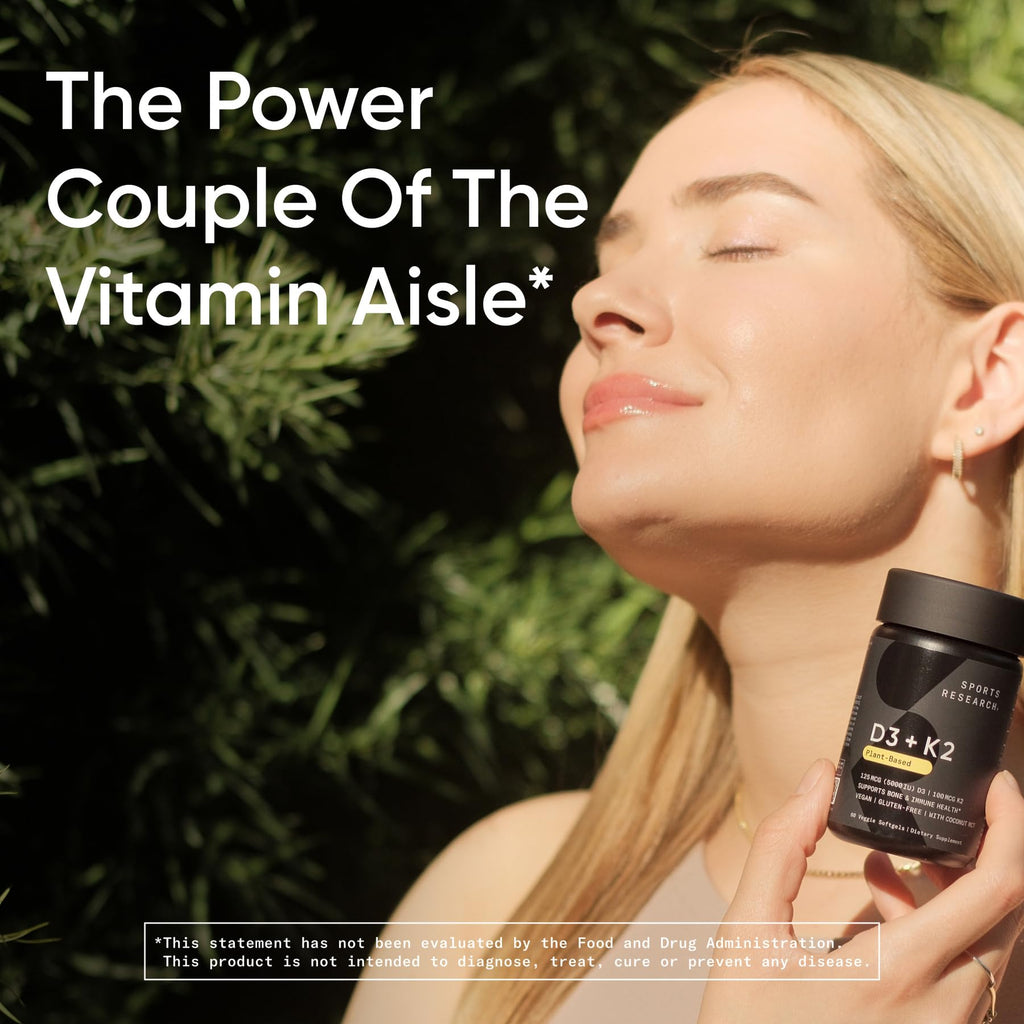 Sports Research Vegan Vitamin D3 + K2 - 60 Softgels - image 6