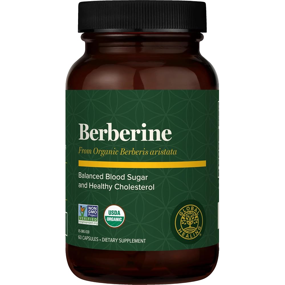 Global Healing Center Organic Berberine Supplement - 60 Capsules