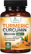 Nature's Nutrition Turmeric Curcumin Supplement - 2400mg Organic