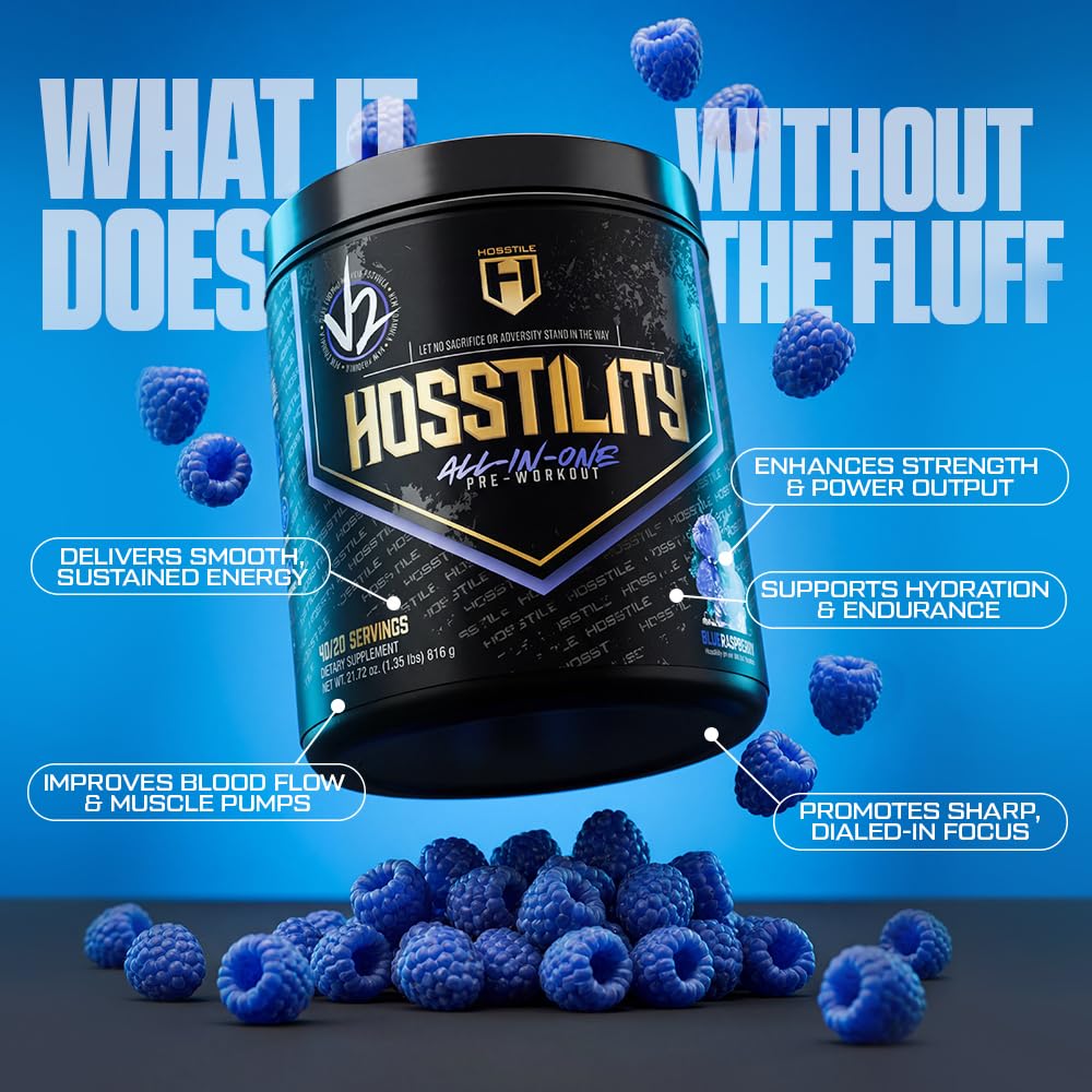 HOSSTILE Hosstility V2 Pre-Workout Powder Energy & Focus - 40/20 Servings - image 2