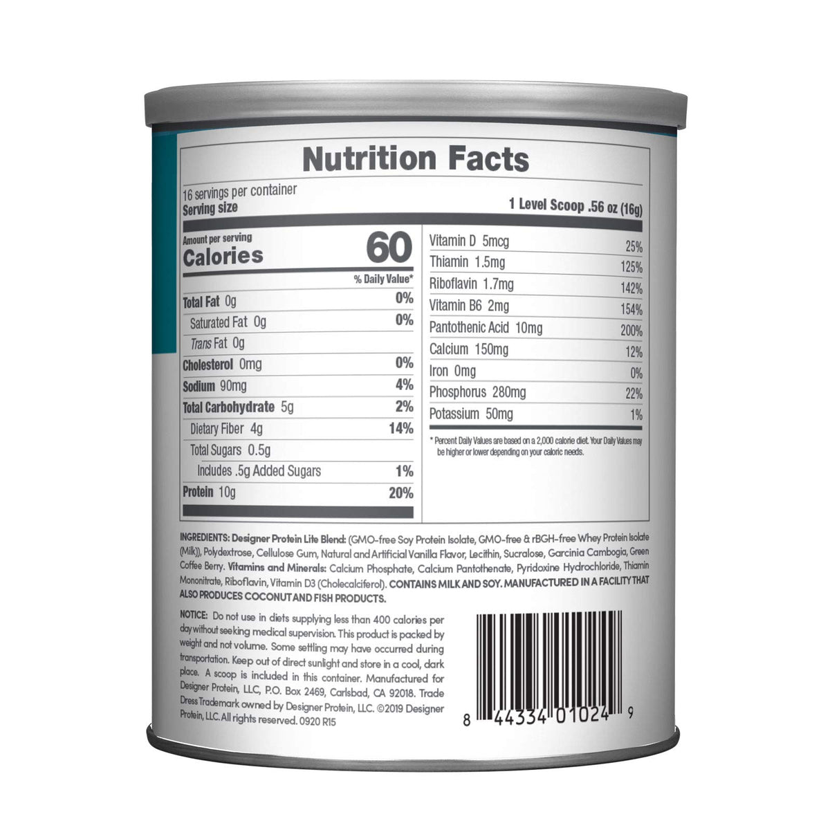 Designer Wellness, Designer Lite, Low Calorie Natural Protein