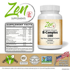 Zen Supplements B-Complex Vitamin - 100 Sustained-Release Tablets - image 2