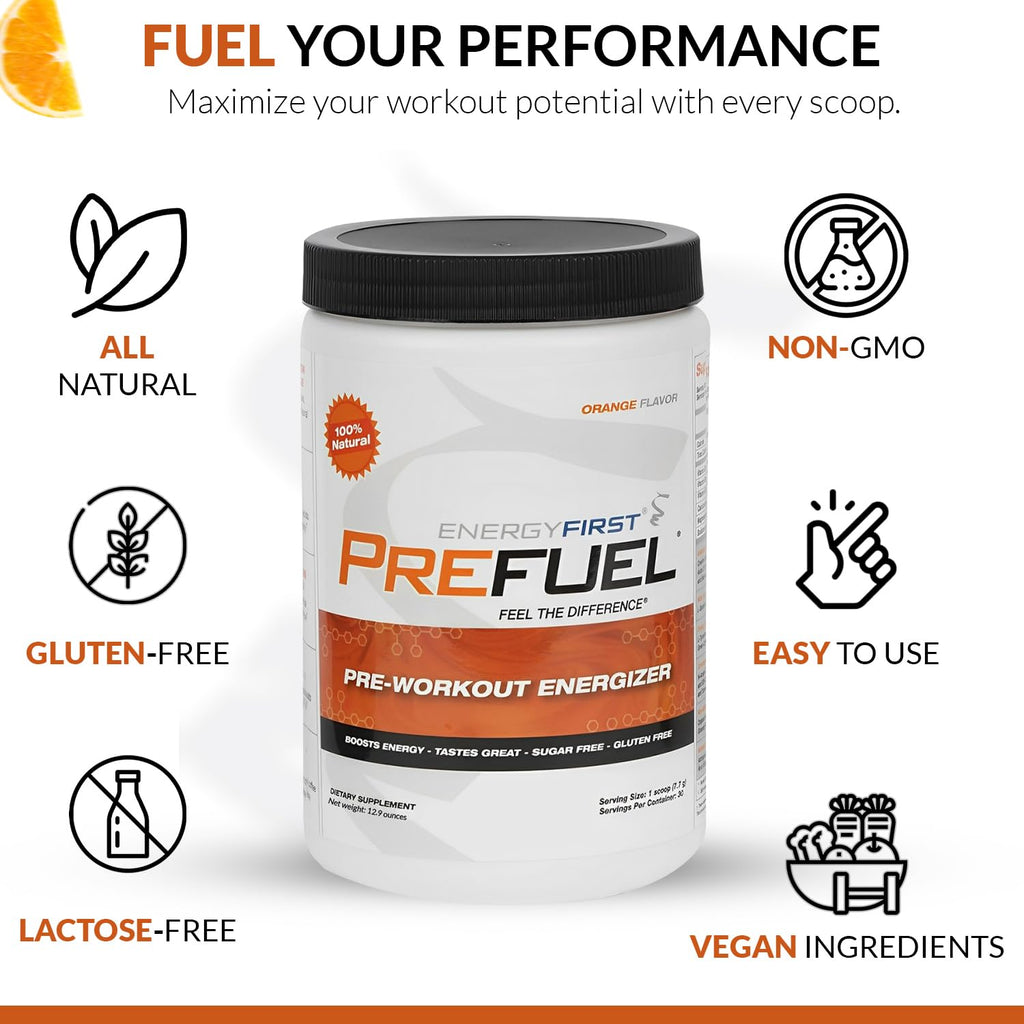 EnergyFirst PreFuel Vegan Pre-Workout Powder Orange - 30 Servings - image 4