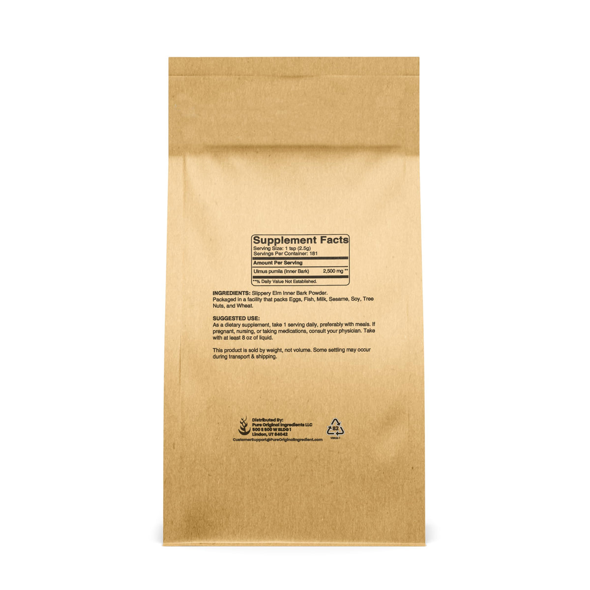 PURE ORIGINAL INGREDIENTS Slippery Elm Powder (2lb) Pure & All-Natural
