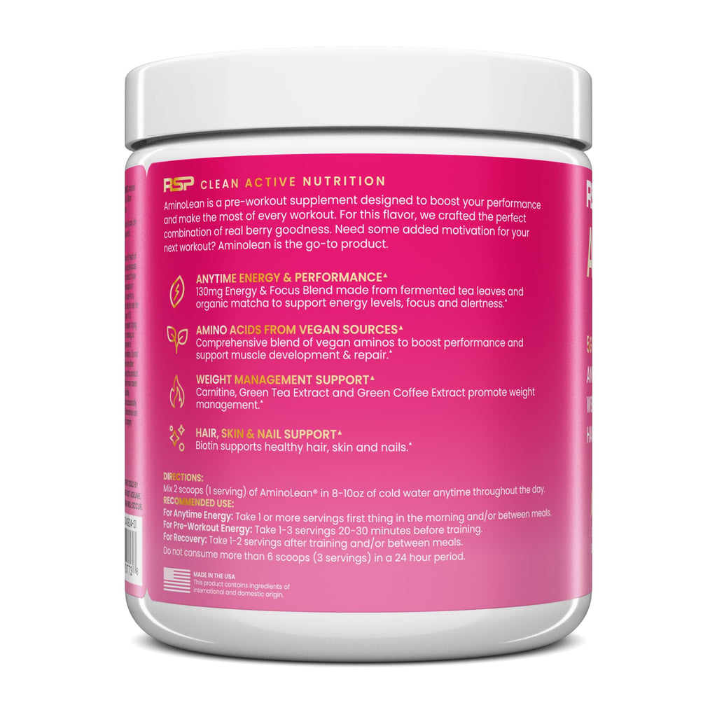RSP Nutrition AminoLean Pre Workout Powder - 30 Servings - image 11