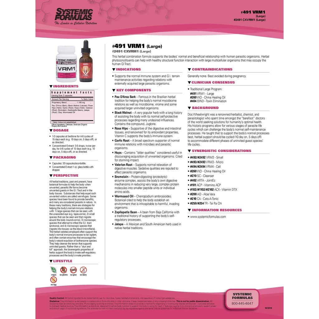 Systemic Formulas VRM1 Multi-Enzyme Oil - 30 Count - image 3