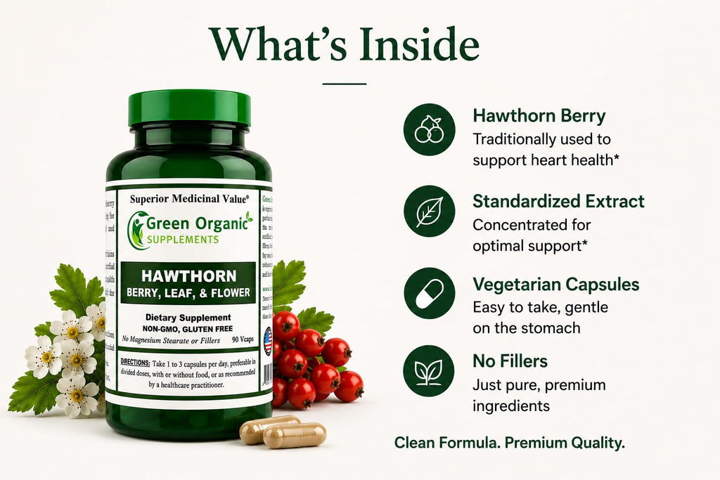 Green Organic Supplements Hawthorn Berry Capsules