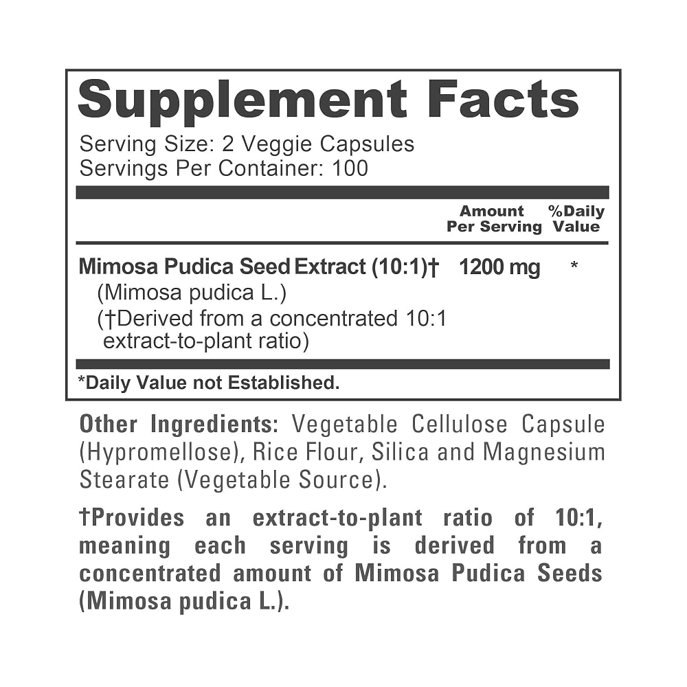 NusaPure Mimosa Pudica Vegan - 200 Vegetarian Capsules - image 4