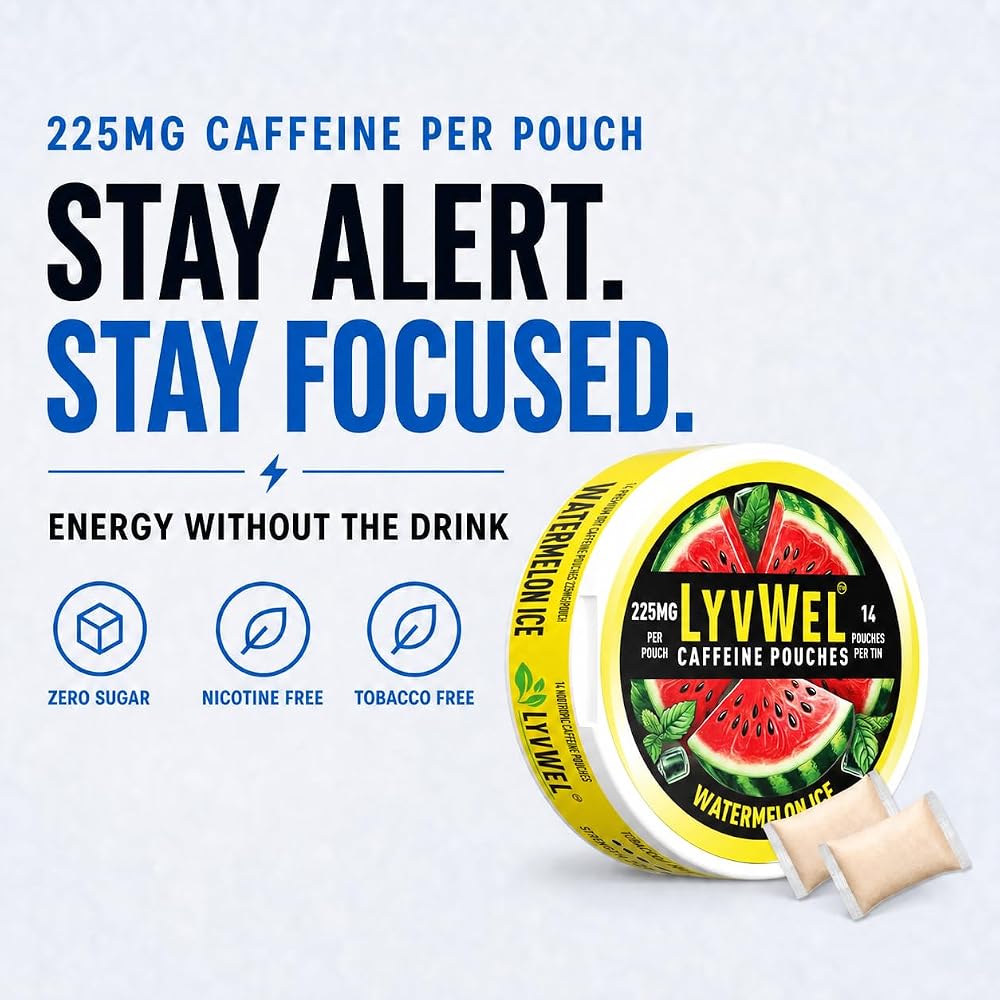 LyvWel 225mg Caffeine Pouches
