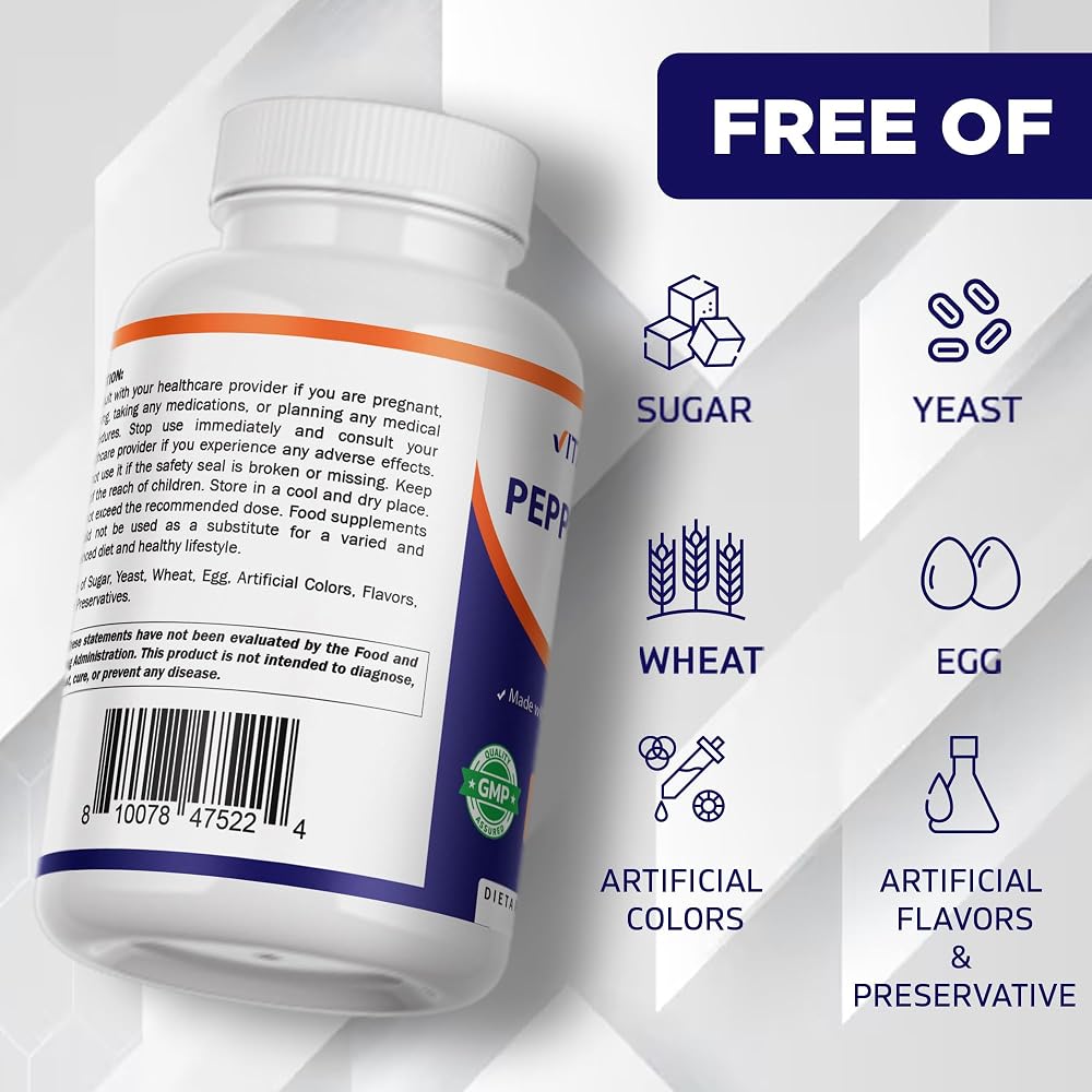 Vitamatic Peppermint Oil Gel with Ginger & Fennel - 180 Softgels - image 6