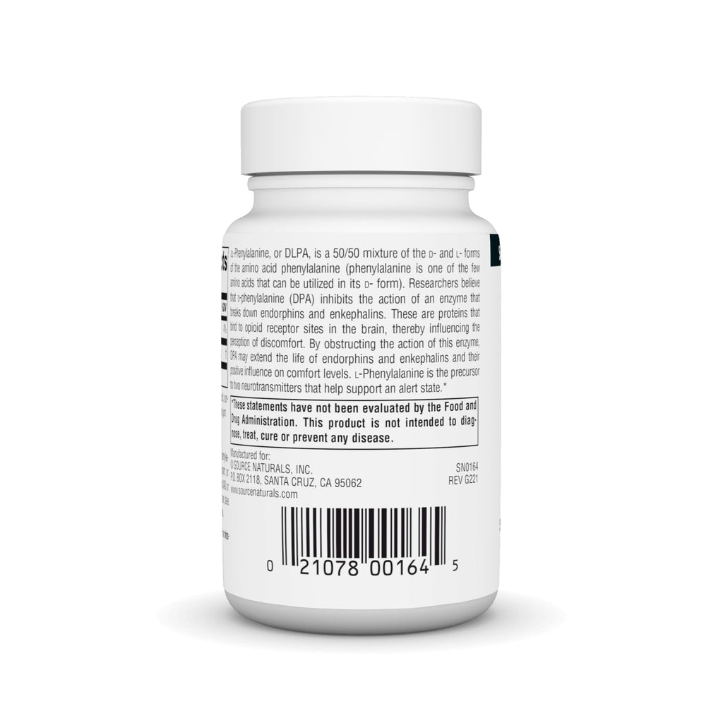 Source Naturals DLPA DL-Phenylalanine 750 mg - 30 Tablets - image 3