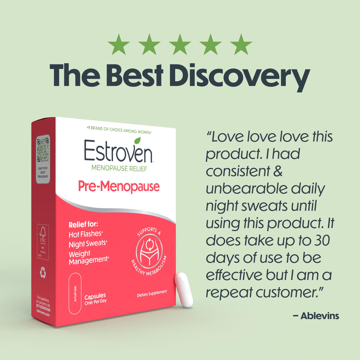 Estroven Perimenopause & Pre-Menopause Supplement - 30 Capsules - image 4