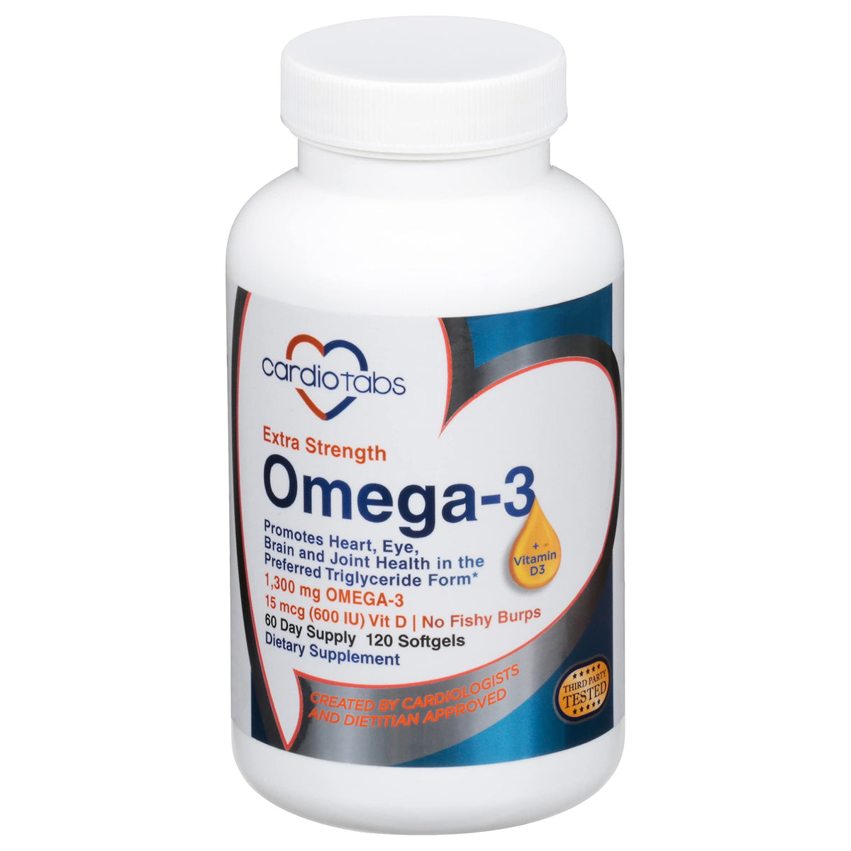 CardioTabs Omega-3 Extra Strength with Vitamin D3 - 120 Softgels
