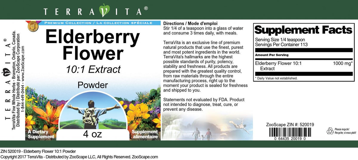 Terravita Elderberry Flower 10:1 Powder - 12 oz (3 Pack) - image 2