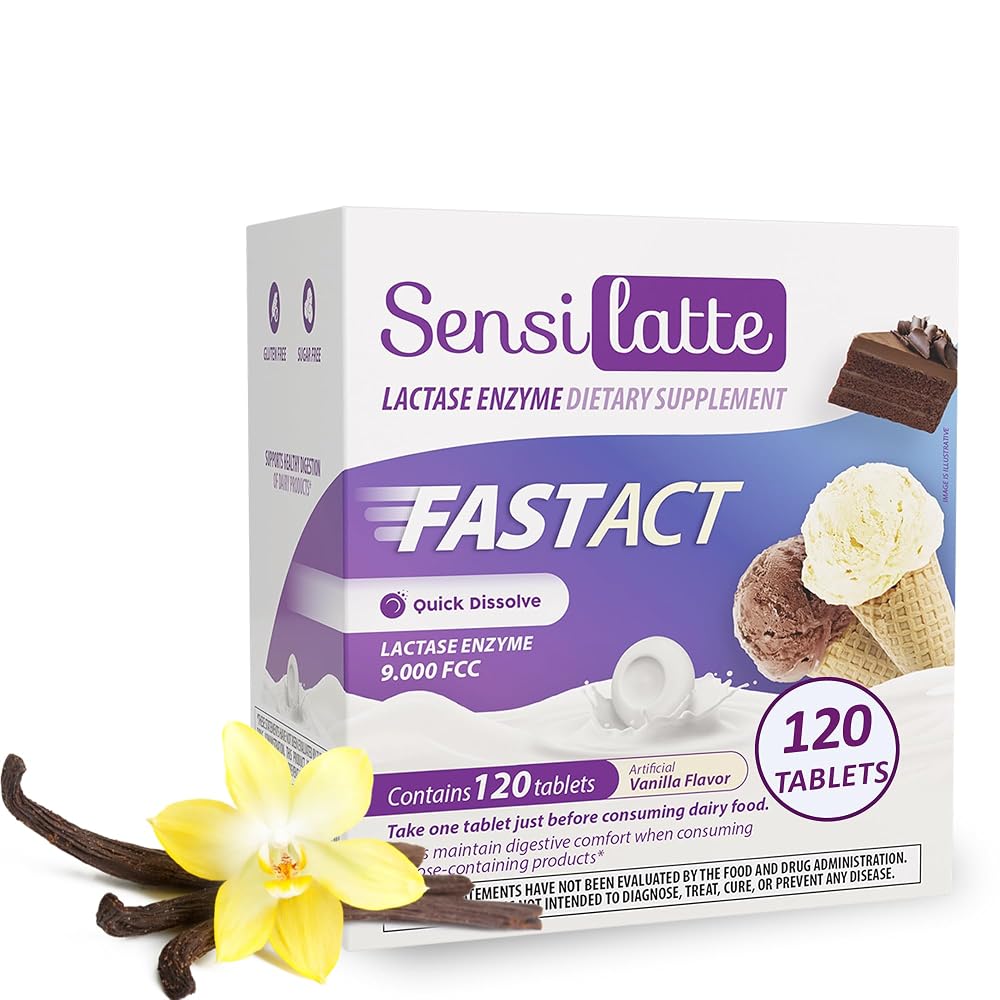 SENSI LATTE Lactase Enzyme 30 Tablets Vanilla - 9