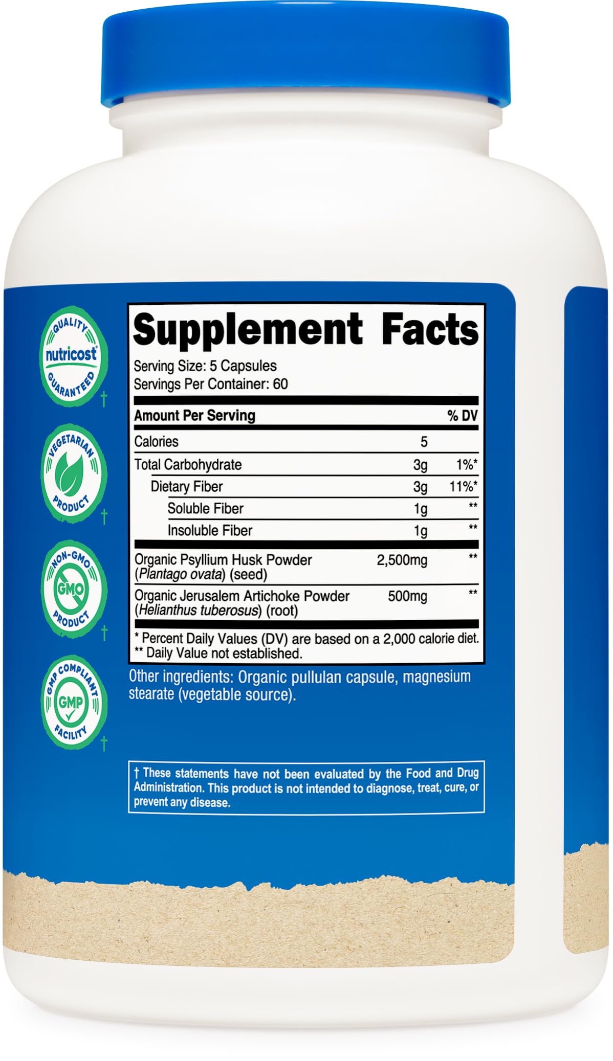 Nutricost Fiber Capsules - CCOF Certified Supplement