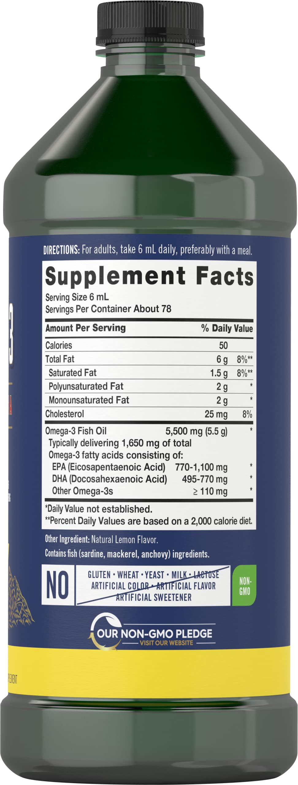 Carlyle Omega-3 Fish Oil Liquid 1650mg - 32 fl oz - image 2