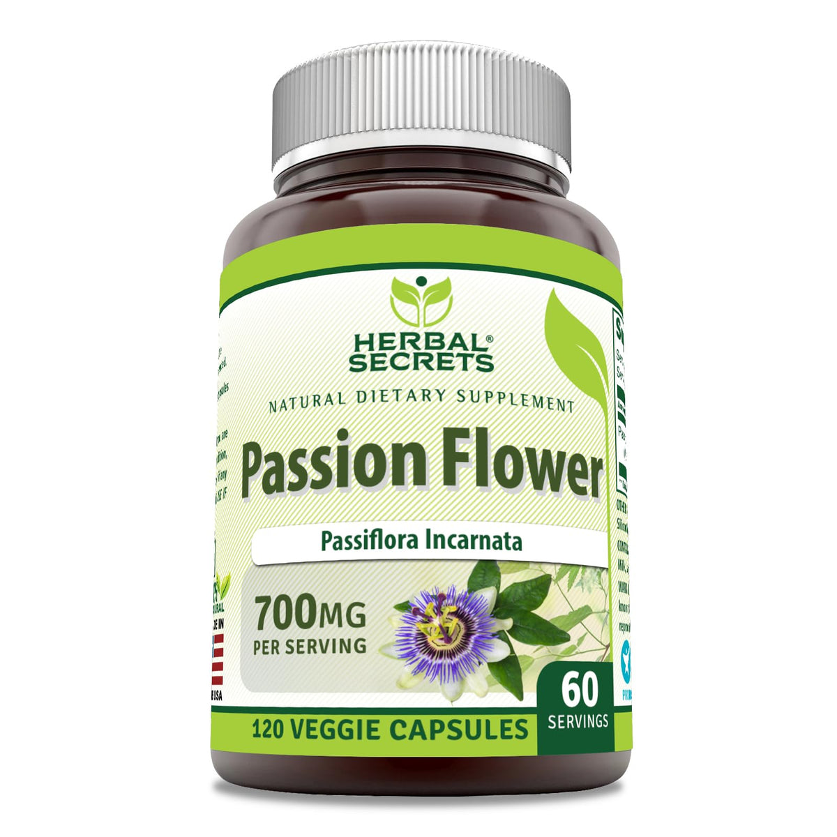 Herbal Secrets Passion Flower 700 Mg - 120 Vegetarian Capsules