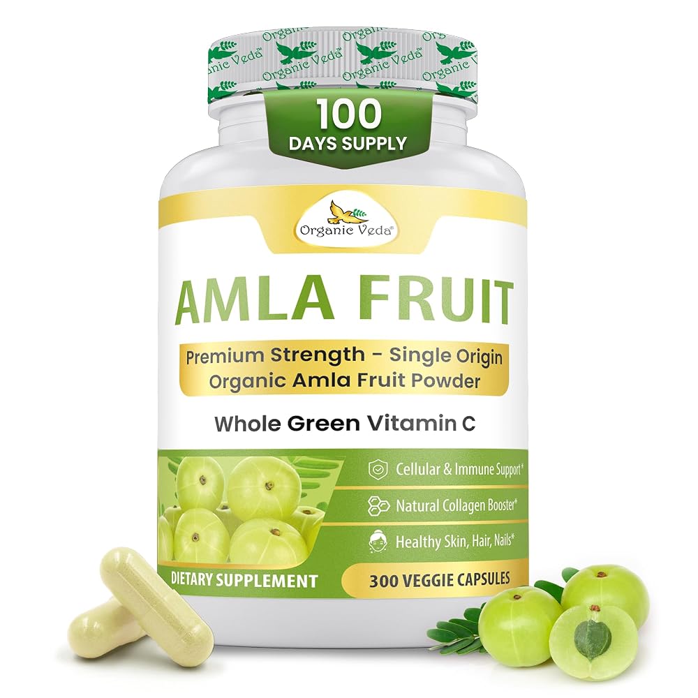 Organic Veda Amla Capsules 1500mg - 300 Capsules