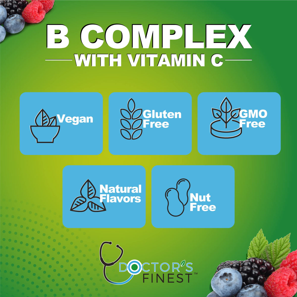 Doctors Finest Vitamin B Complex Gummies Energy Support - 90 Gummies - image 3