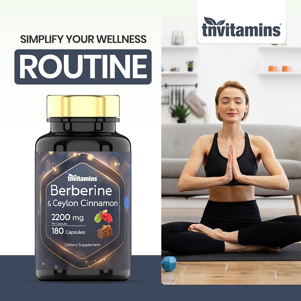 TNVitamins Berberine with Ceylon Cinnamon 2200 mg - 180 Capsules - image 5