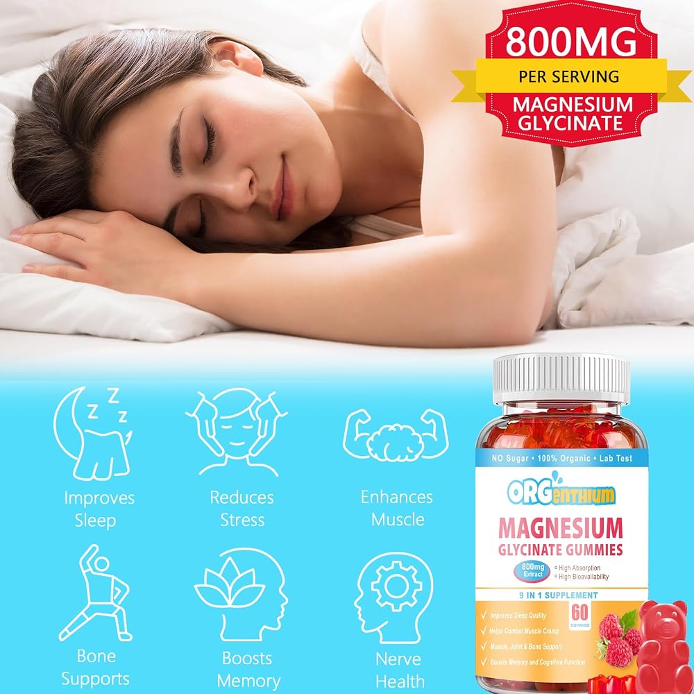 OrgEnthium Magnesium Glycinate Gummies 500mg - 60 Count - image 3