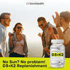 SonoHealth Vitamin D3 + K2 with BioPerine - 60 Capsules - image 7