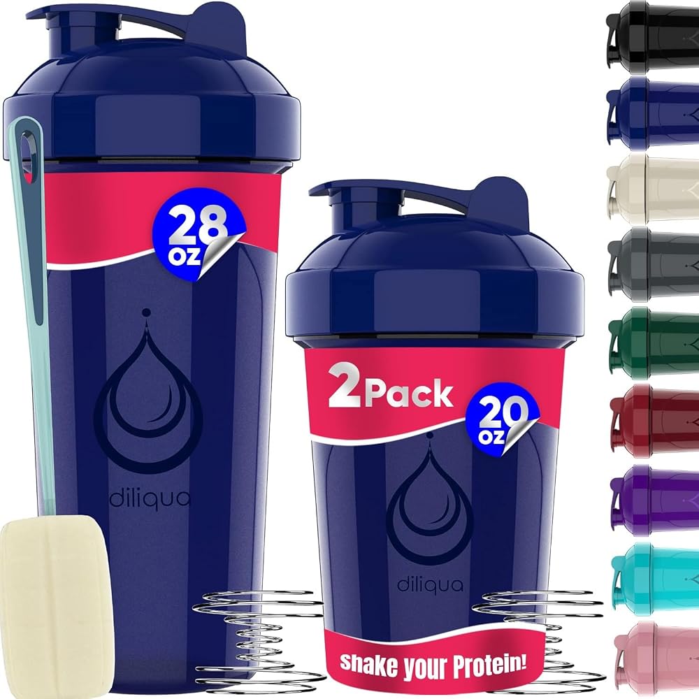 diliqua 4 PACK, 28 oz & 20 oz Shaker Bottles for Protein Mixes - image 3