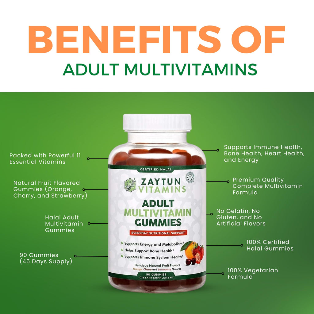 Zaytun Vitamins Halal Adult Multivitamin Gummies - 90 Count - image 8