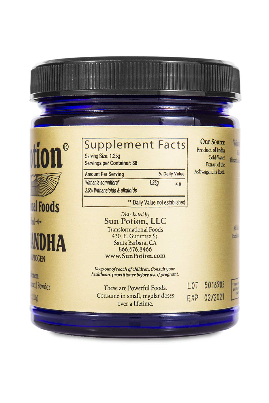 Sun Potion Ashwagandha Root Extract Powder - 111g - image 2