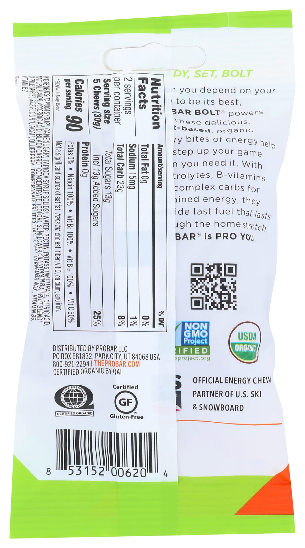 PROBAR Organic Pink Lemonade Bolt Energy Chews - Pack of 12 - image 2