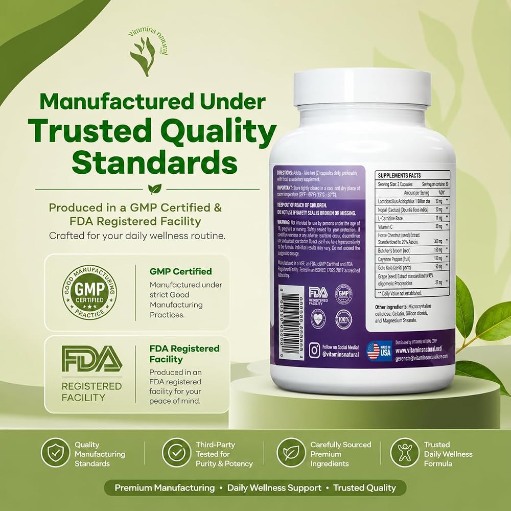 VITAMINS NATURAL CORP CircuVeins Leg and Vein Support - 60 Capsules - image 7