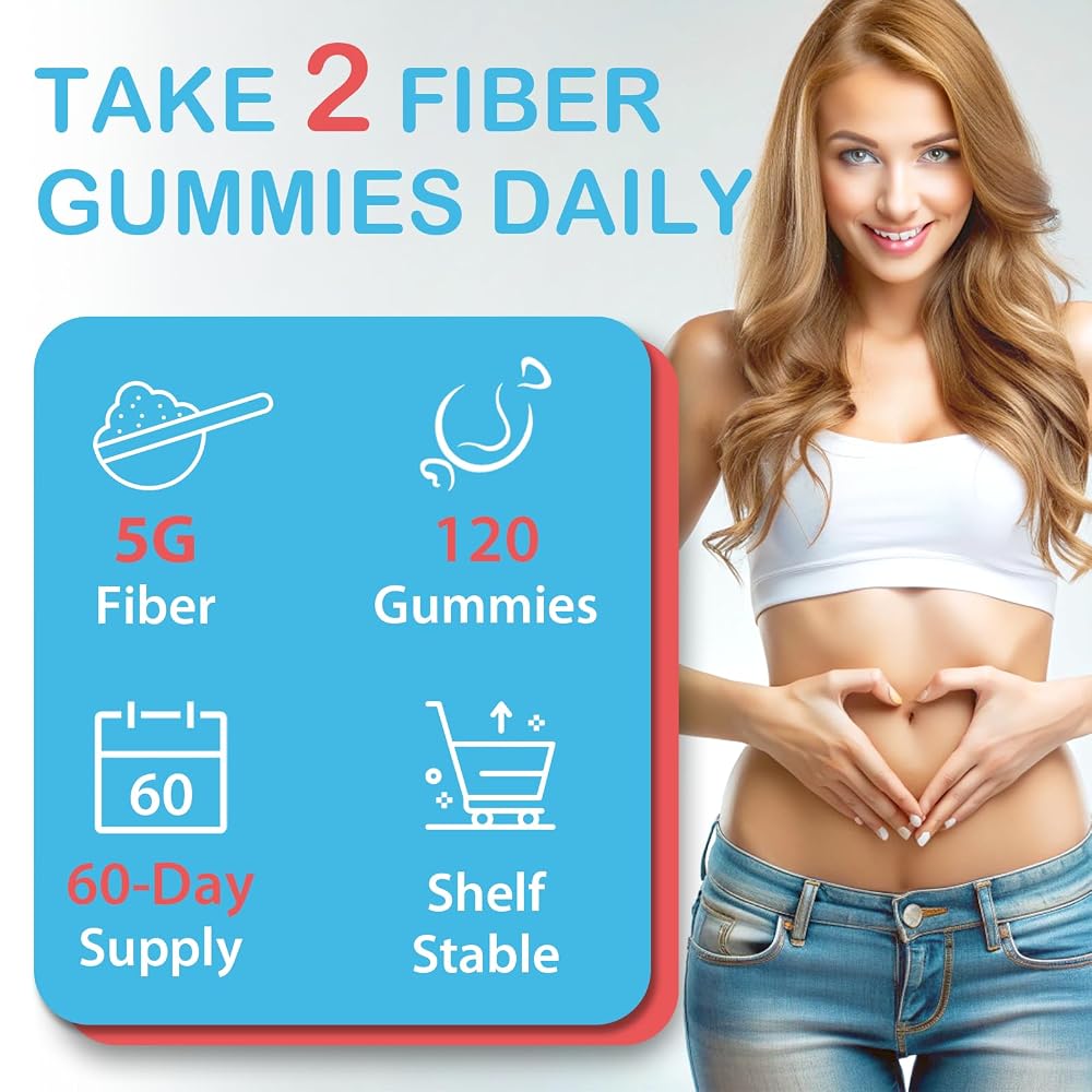 Euapeark 5G Fiber Gummies for Adults, Sugar Free - 120 Count - image 7